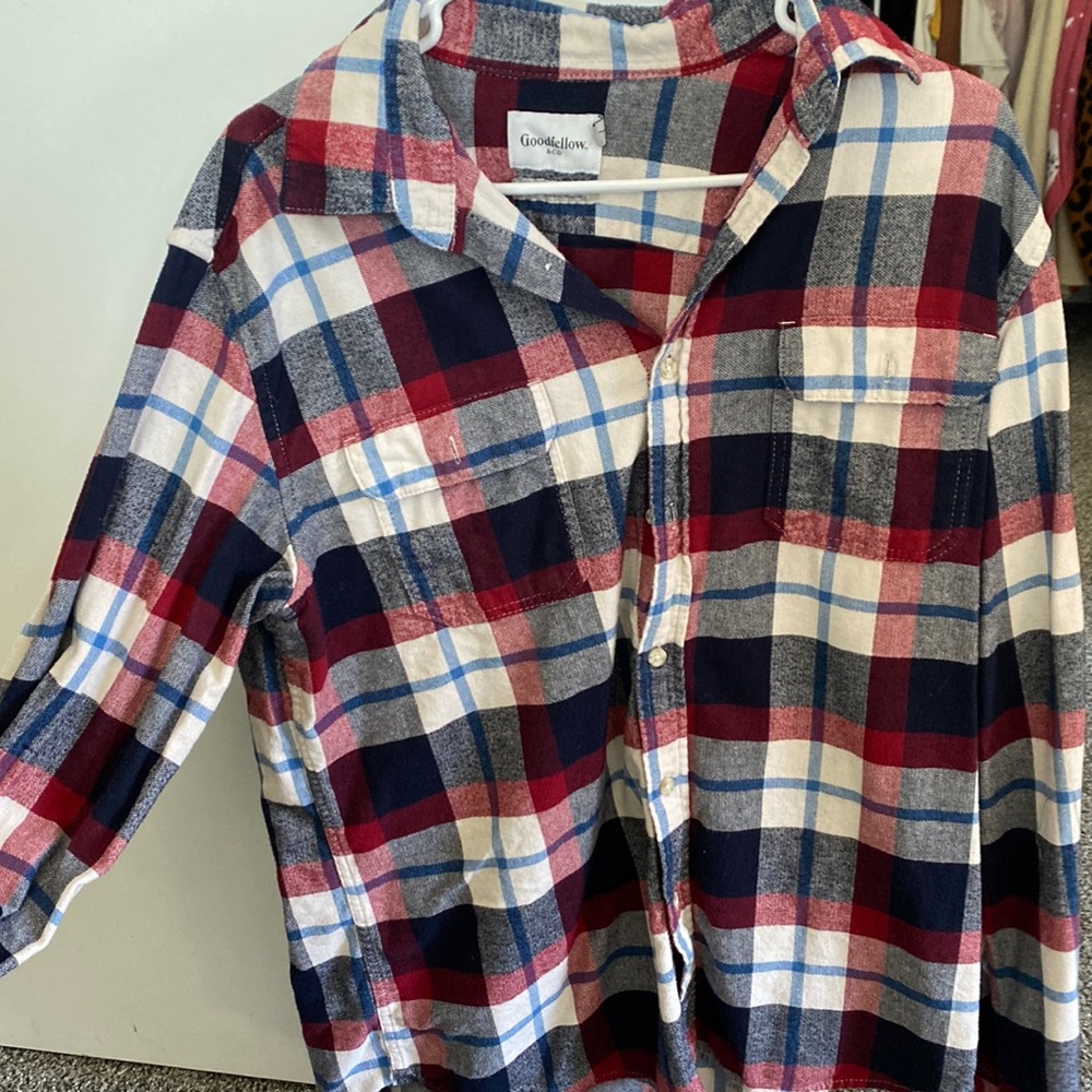Men’s stripped button down flannel | Goodfellow & Co. | size large